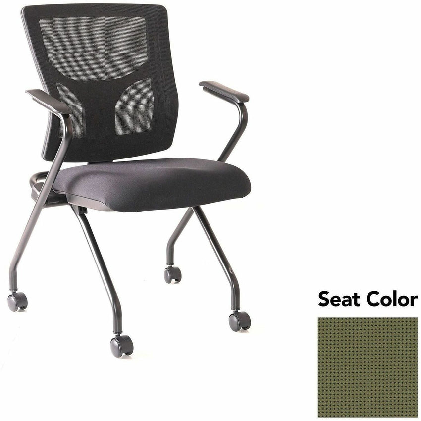 Lorell Conjure Mesh Training Chair with Folding Seat Arms and Casters - Set of 2 (LLR - LLR62019X) - SchoolOutlet