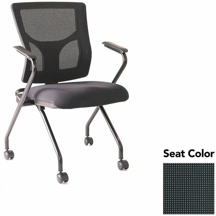 Lorell Conjure Mesh Training Chair with Folding Seat Arms and Casters - Set of 2 (LLR - LLR62019X) - SchoolOutlet