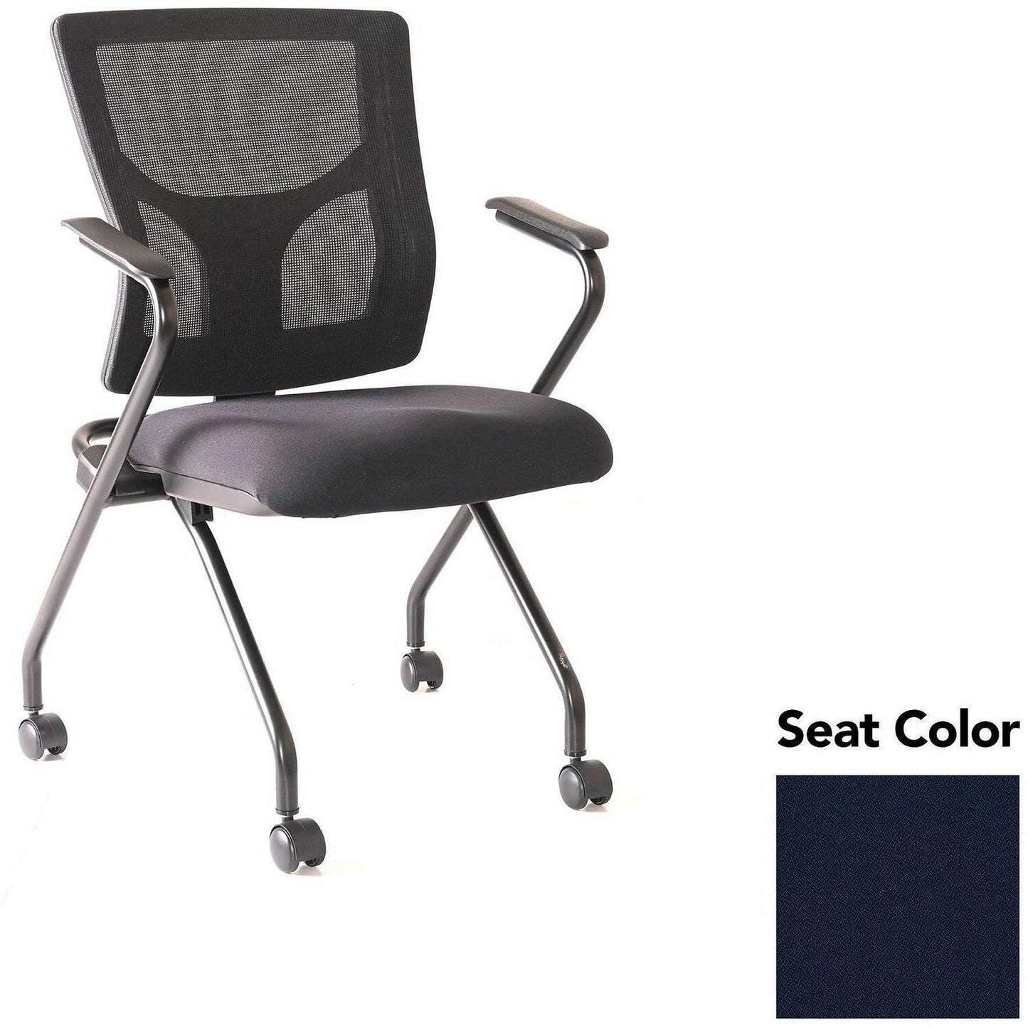 Lorell Conjure Mesh Training Chair with Folding Seat Arms and Casters - Set of 2 (LLR - LLR62019X) - SchoolOutlet