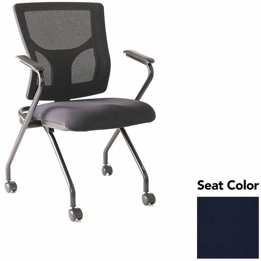 Lorell Conjure Mesh Training Chair with Folding Seat Arms and Casters - Set of 2 (LLR - LLR62019X) - SchoolOutlet