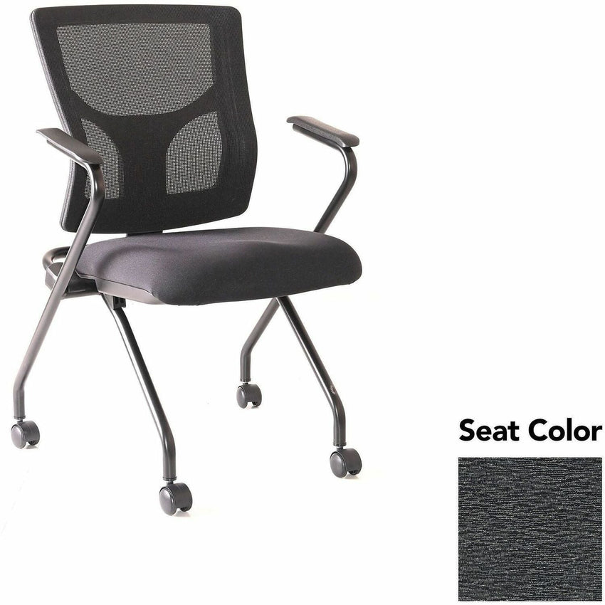 Lorell Conjure Mesh Training Chair with Folding Seat Arms and Casters - Set of 2 (LLR - LLR62019X) - SchoolOutlet