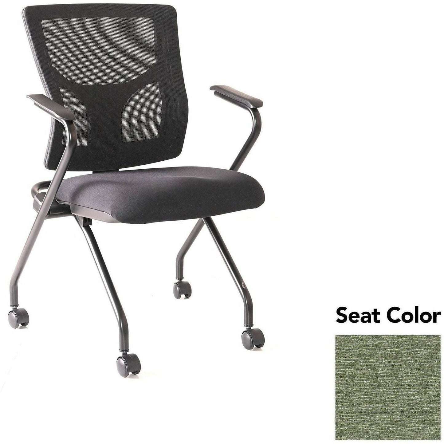 Lorell Conjure Mesh Training Chair with Folding Seat Arms and Casters - Set of 2 (LLR - LLR62019X) - SchoolOutlet