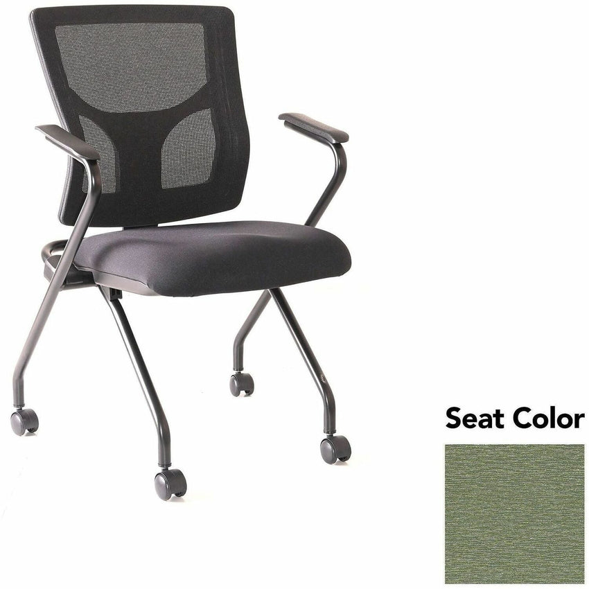Lorell Conjure Mesh Training Chair with Folding Seat Arms and Casters - Set of 2 (LLR - LLR62019X) - SchoolOutlet