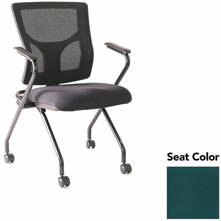 Lorell Conjure Mesh Training Chair with Folding Seat Arms and Casters - Set of 2 (LLR - LLR62019X) - SchoolOutlet