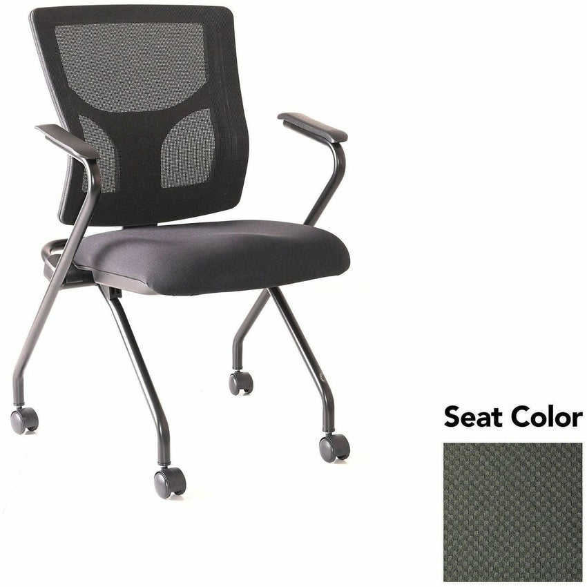Lorell Conjure Mesh Training Chair with Folding Seat Arms and Casters - Set of 2 (LLR - LLR62019X) - SchoolOutlet
