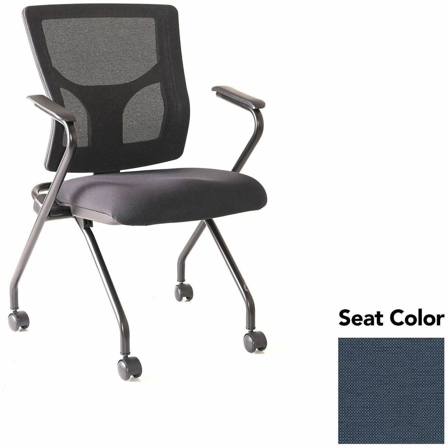Lorell Conjure Mesh Training Chair with Folding Seat Arms and Casters - Set of 2 (LLR - LLR62019X) - SchoolOutlet