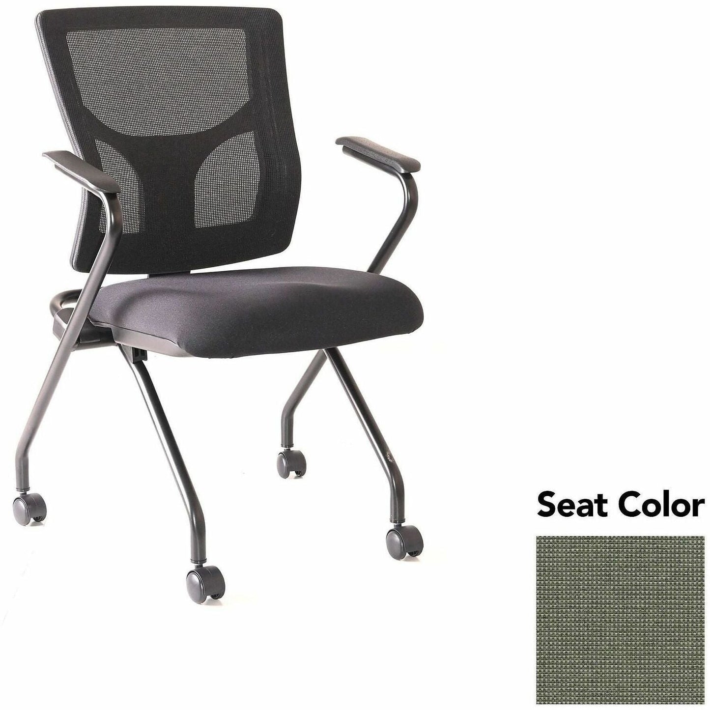Lorell Conjure Mesh Training Chair with Folding Seat Arms and Casters - Set of 2 (LLR - LLR62019X) - SchoolOutlet