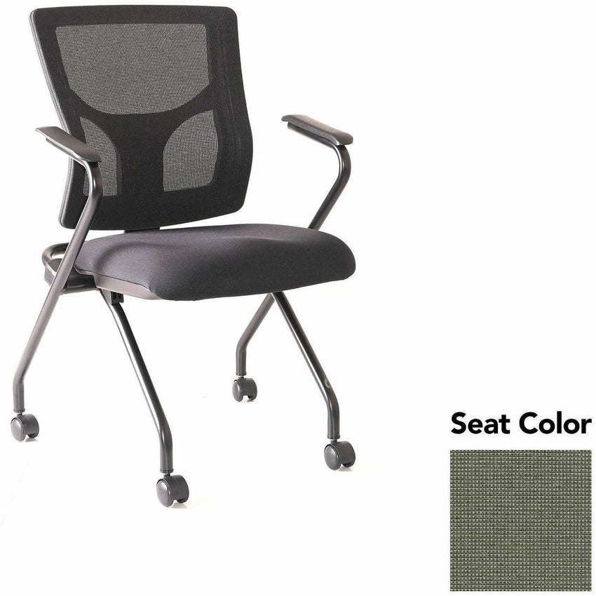 Lorell Conjure Mesh Training Chair with Folding Seat Arms and Casters - Set of 2 (LLR - LLR62019X) - SchoolOutlet