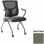 Lorell Conjure Mesh Training Chair with Folding Seat Arms and Casters - Set of 2 (LLR - LLR62019X) - SchoolOutlet