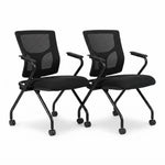 Lorell Conjure Mesh Training Chair with Folding Seat and Casters - Set of 2 (LLR-LLR62020X) - SchoolOutlet