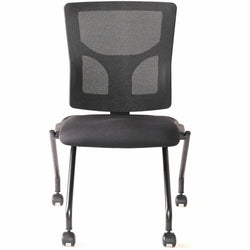 Lorell Conjure Mesh Training Chair with Folding Seat and Casters - Set of 2 (LLR-LLR62020X)