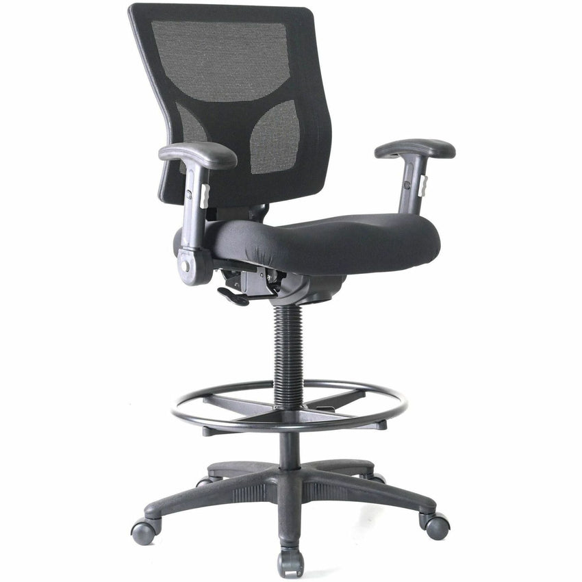 Lorell Conjure Office Stool with Mesh Back, Foldaway Arms and Footrest (LLR - LLR62021) - SchoolOutlet