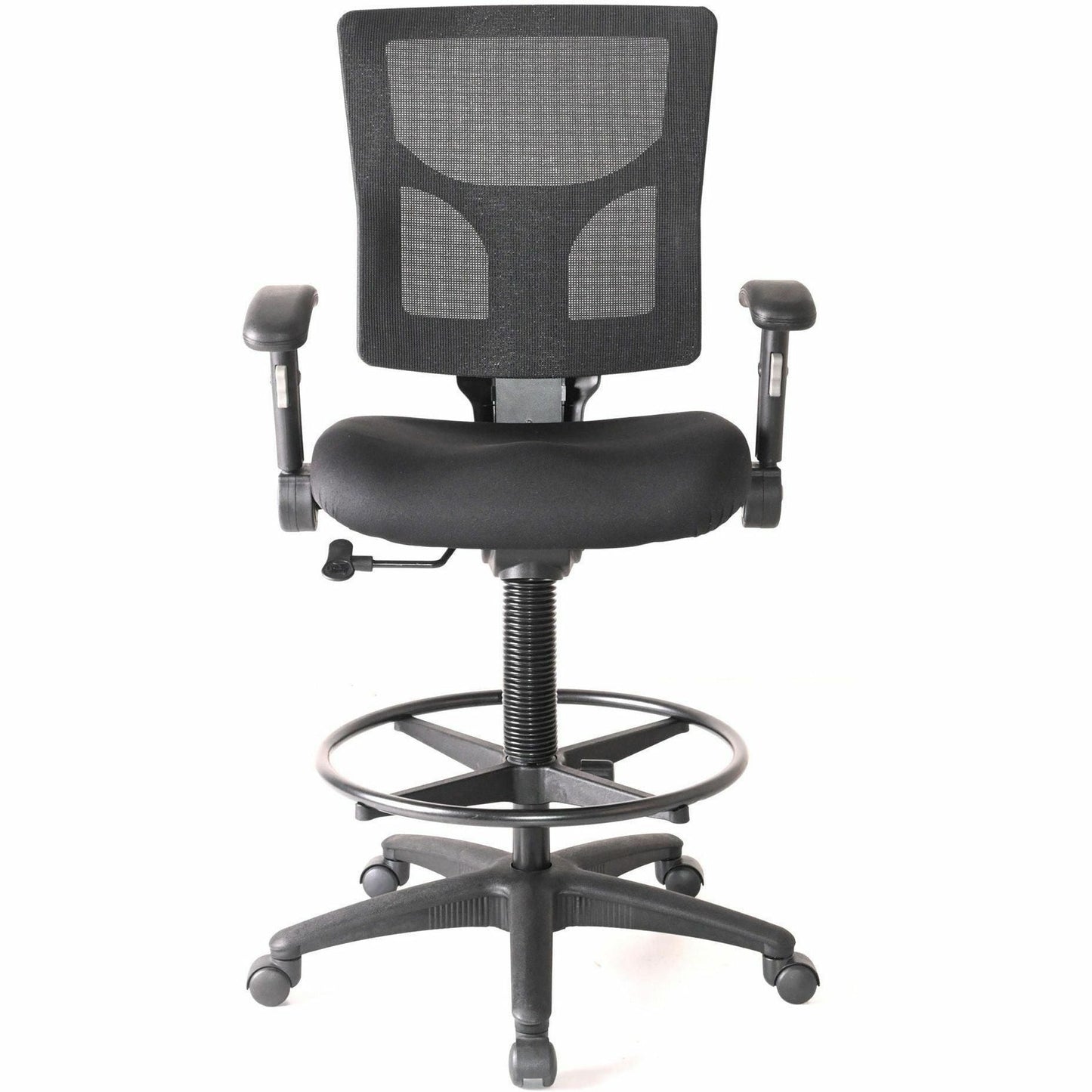 Lorell Conjure Office Stool with Mesh Back, Foldaway Arms and Footrest (LLR - LLR62021) - SchoolOutlet