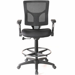 Lorell Conjure Office Stool with Mesh Back, Foldaway Arms and Footrest (LLR-LLR62021)