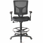 Lorell Conjure Office Stool with Mesh Back, Foldaway Arms and Footrest (LLR - LLR62021) - SchoolOutlet