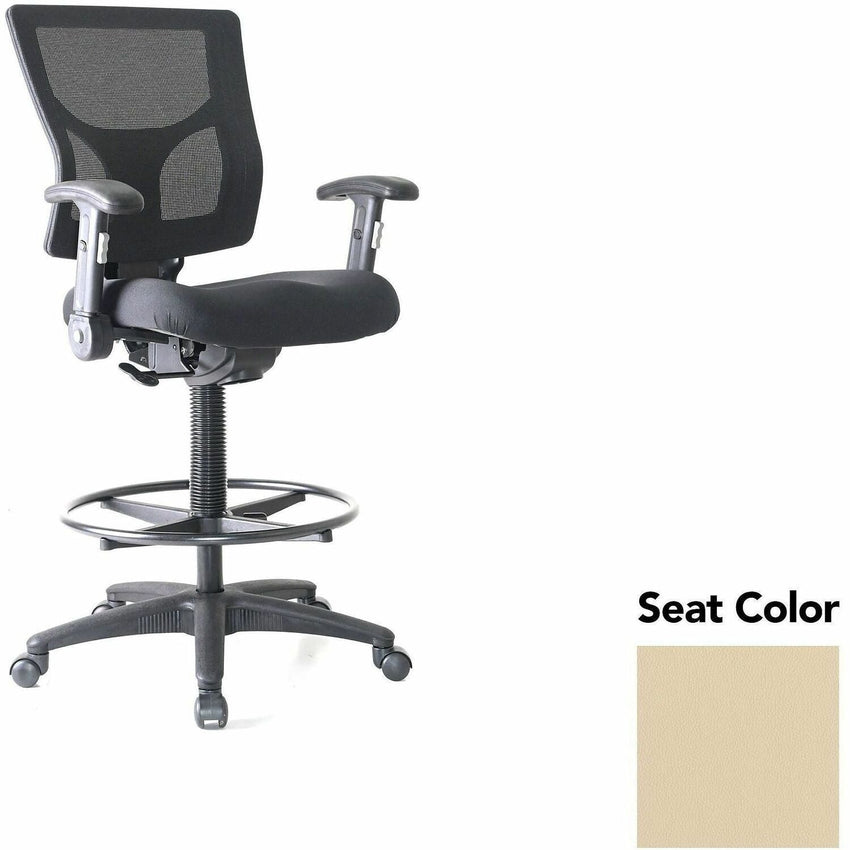 Lorell Conjure Office Stool with Mesh Back, Foldaway Adjustable Arms and Foot Ring (LLR - LLR620210XX) - SchoolOutlet