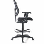 Lorell Conjure Office Stool with Mesh Back, Foldaway Adjustable Arms and Foot Ring (LLR - LLR620210XX) - SchoolOutlet