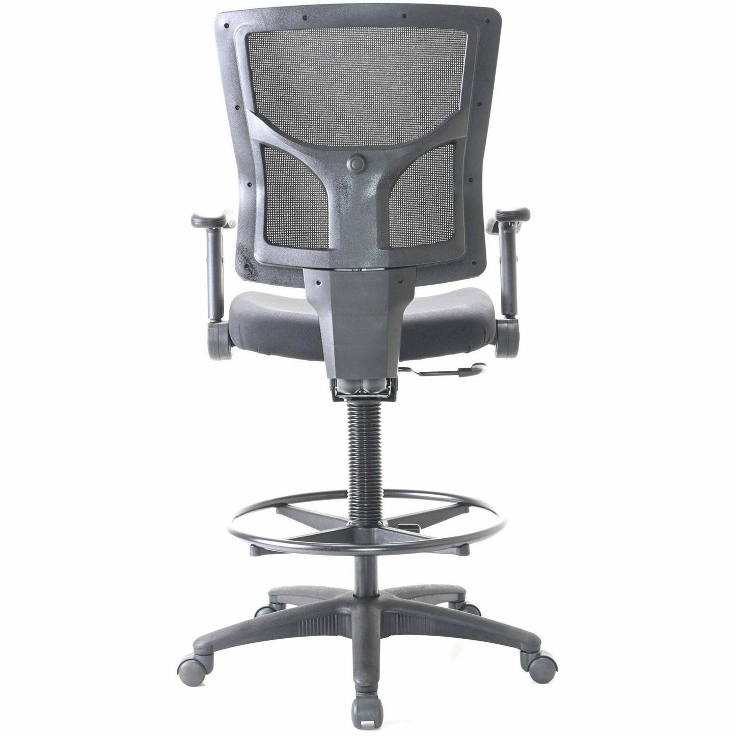 Lorell Conjure Office Stool with Mesh Back, Foldaway Adjustable Arms and Foot Ring (LLR - LLR620210XX) - SchoolOutlet