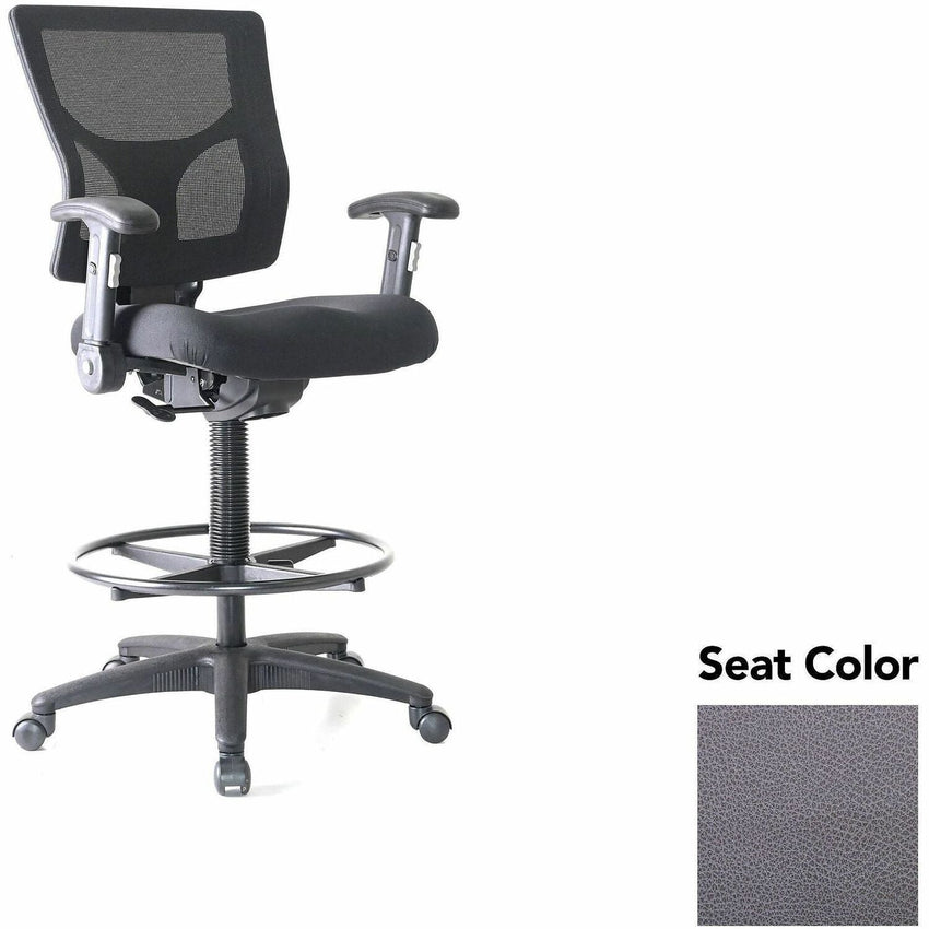 Lorell Conjure Office Stool with Mesh Back, Foldaway Adjustable Arms and Foot Ring (LLR - LLR620210XX) - SchoolOutlet