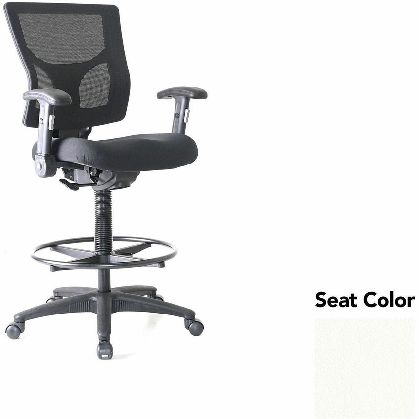 Lorell Conjure Office Stool with Mesh Back, Foldaway Adjustable Arms and Foot Ring (LLR - LLR620210XX) - SchoolOutlet