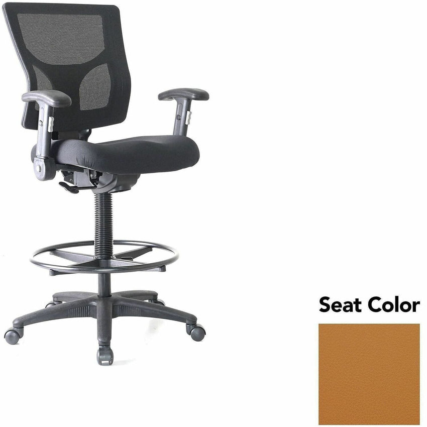 Lorell Conjure Office Stool with Mesh Back, Foldaway Adjustable Arms and Foot Ring (LLR - LLR620210XX) - SchoolOutlet