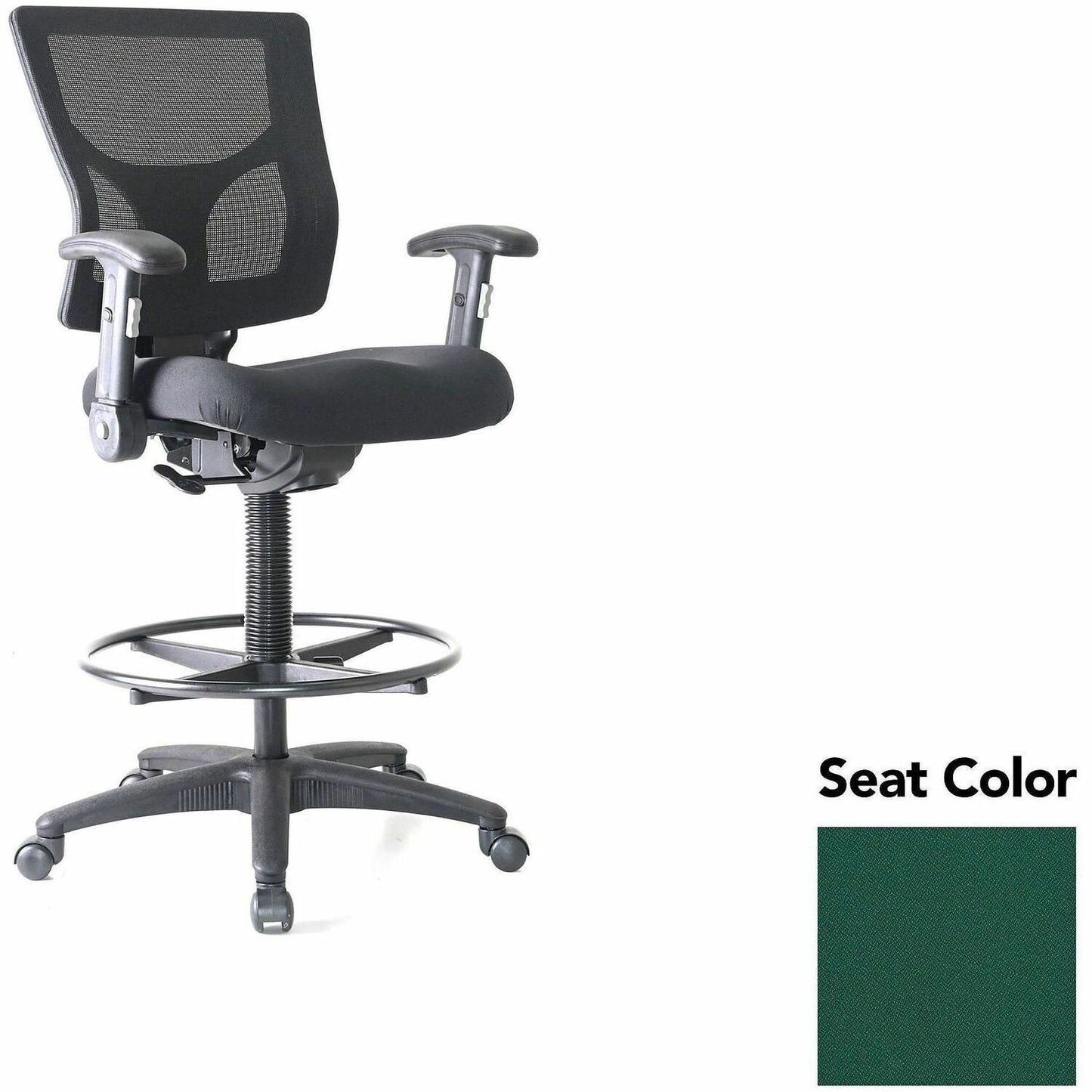 Lorell Conjure Office Stool with Mesh Back, Foldaway Adjustable Arms and Foot Ring (LLR - LLR620210XX) - SchoolOutlet