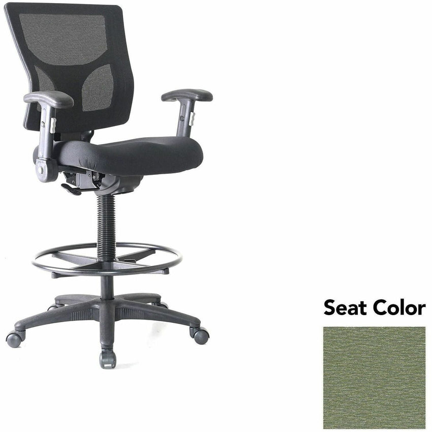 Lorell Conjure Office Stool with Mesh Back, Foldaway Adjustable Arms and Foot Ring (LLR - LLR620210XX) - SchoolOutlet
