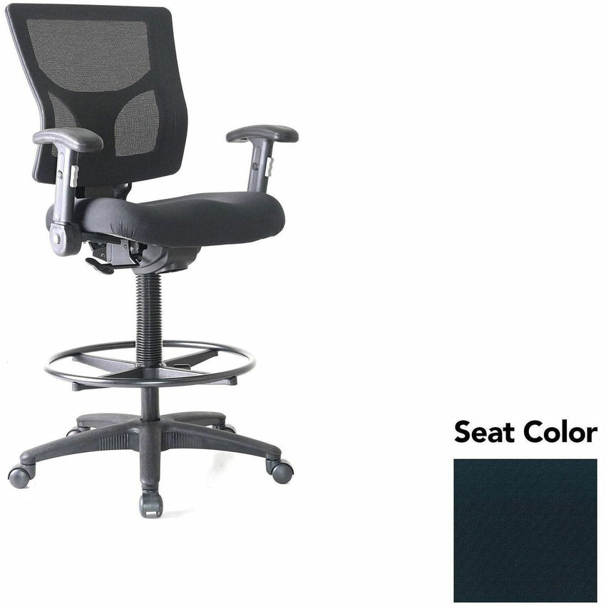 Lorell Conjure Office Stool with Mesh Back, Foldaway Adjustable Arms and Foot Ring (LLR - LLR620210XX) - SchoolOutlet