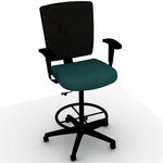 Lorell Conjure Office Stool with Mesh Back, Foldaway Adjustable Arms and Foot Ring (LLR - LLR620210XX) - SchoolOutlet