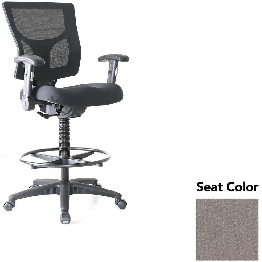 Lorell Conjure Office Stool with Mesh Back, Foldaway Adjustable Arms and Foot Ring (LLR - LLR620210XX) - SchoolOutlet