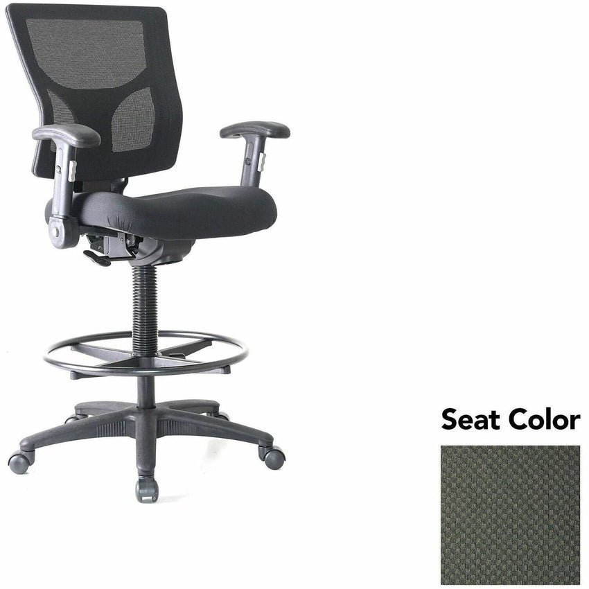Lorell Conjure Office Stool with Mesh Back, Foldaway Adjustable Arms and Foot Ring (LLR - LLR620210XX) - SchoolOutlet