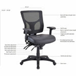 Lorell Conjure Mid - Back Office Chair with Antibacterial Vinyl Seat and Adjustable Arms (LLR - LLR62041) - SchoolOutlet