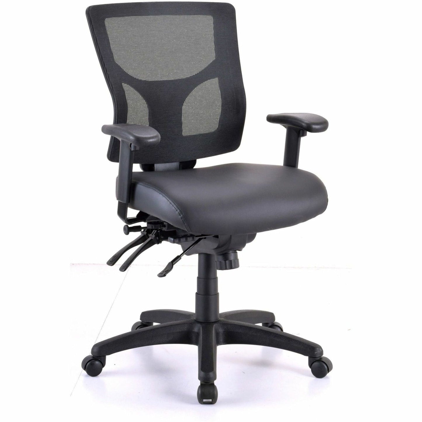 Lorell Conjure Mid - Back Office Chair with Antibacterial Vinyl Seat and Adjustable Arms (LLR - LLR62041) - SchoolOutlet