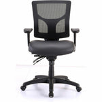 Lorell Conjure Mid - Back Office Chair with Antibacterial Vinyl Seat and Adjustable Arms (LLR - LLR62041) - SchoolOutlet