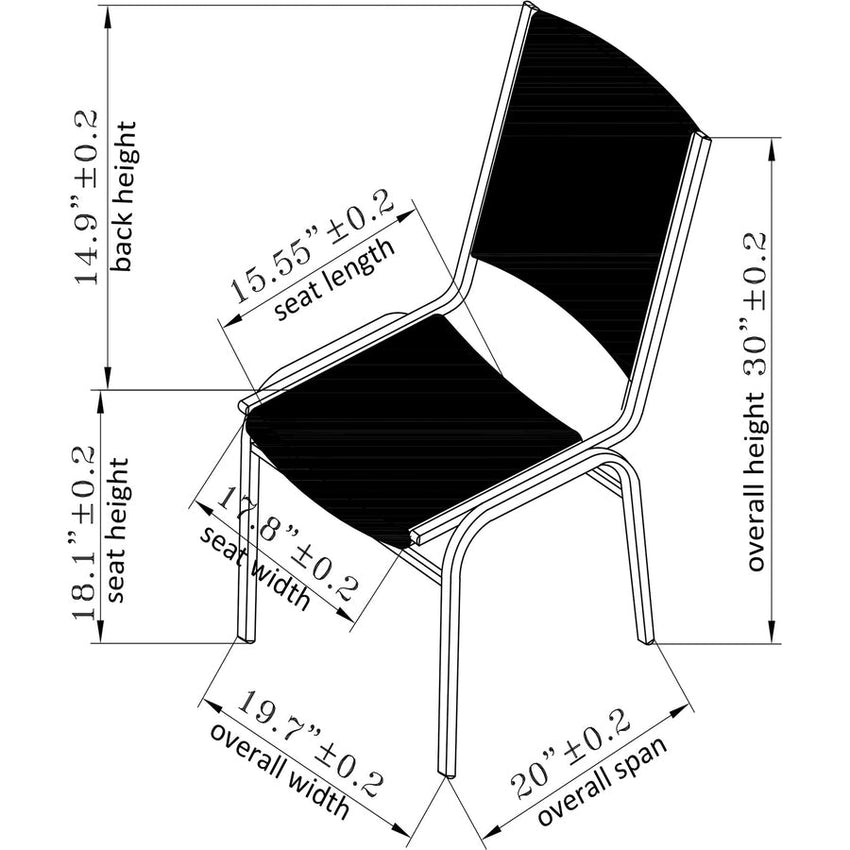 Lorell Armless Stacking Chair with Padded Seat and Back Set of 4 18.10 "H (LLR - LLR62502) - SchoolOutlet