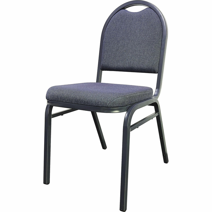 Lorell Round - Back Upholstered Stacking Chair with Fabric Seat and Steel Frame Set of 4 18.70 "H (LLR - LLR62514) - SchoolOutlet