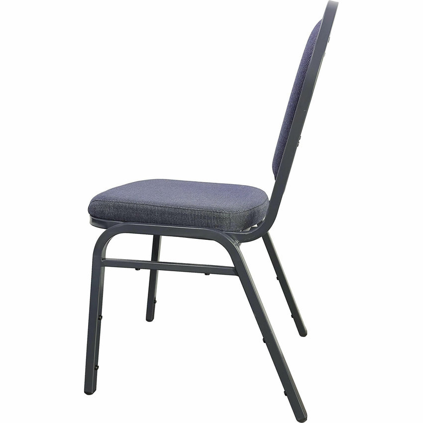 Lorell Round - Back Upholstered Stacking Chair with Fabric Seat and Steel Frame Set of 4 18.70 "H (LLR - LLR62514) - SchoolOutlet