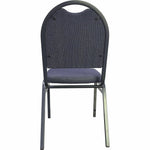 Lorell Round - Back Upholstered Stacking Chair with Fabric Seat and Steel Frame Set of 4 18.70 