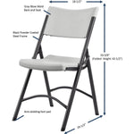 Lorell Pack of 4 Heavy - duty Blow - Molded Folding Chairs, Light Gray Color - Polyethylene Seat Material (LLR - LLR62515) - SchoolOutlet