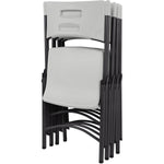 Lorell Pack of 4 Heavy - duty Blow - Molded Folding Chairs, Light Gray Color - Polyethylene Seat Material (LLR - LLR62515) - SchoolOutlet