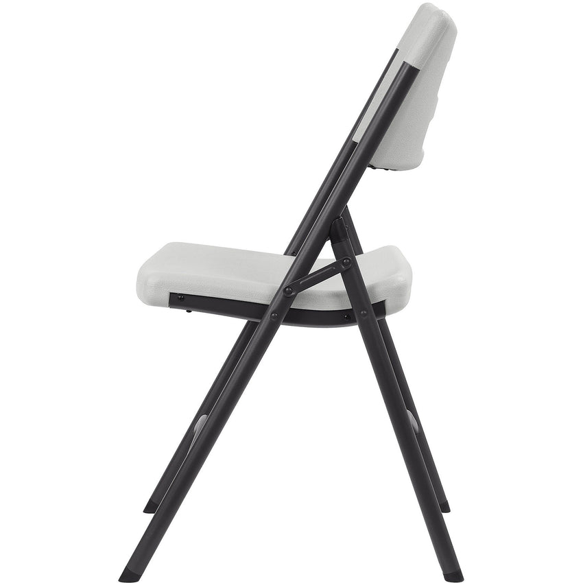 Lorell Pack of 4 Heavy - duty Blow - Molded Folding Chairs, Light Gray Color - Polyethylene Seat Material (LLR - LLR62515) - SchoolOutlet