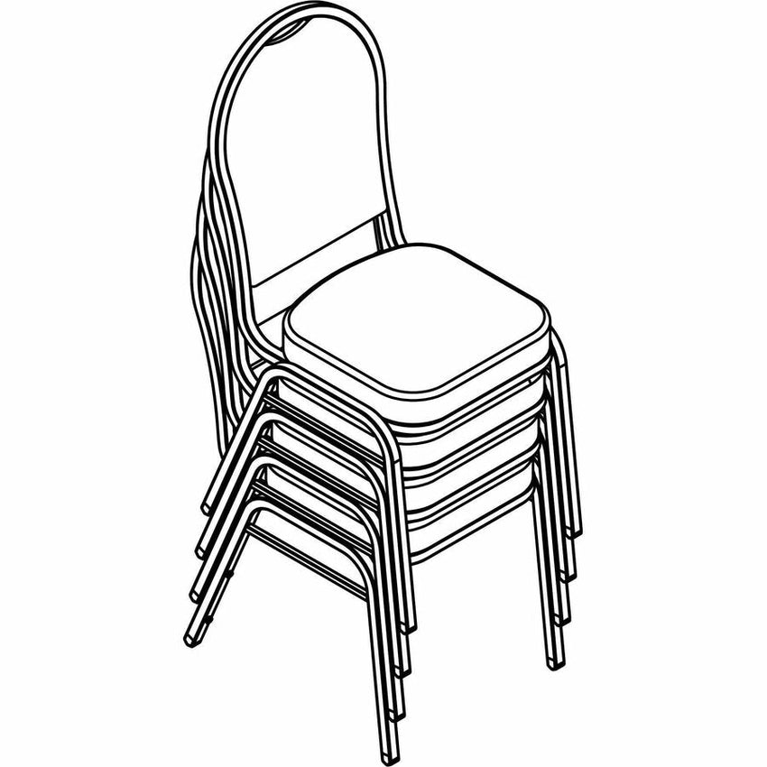 Lorell Round High - Back Upholstered Stacking Chairs Set of 4 16.70 "H (LLR - LLR62525) - SchoolOutlet