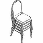 Lorell Round High - Back Upholstered Stacking Chairs Set of 4 16.70 