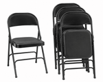 Lorell Padded Seat Folding Chairs with Steel Frame and Vinyl Upholstered Seat Set of 4 (LLR-LLR62526) - SchoolOutlet