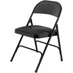 Lorell Padded Seat Folding Chairs with Steel Frame and Vinyl Upholstered Seat Set of 4 (LLR-LLR62526)
