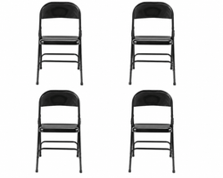 Lorell Folding Chairs with Powder-Coated Steel Frame Set of 4 (LLR-LLR62527)