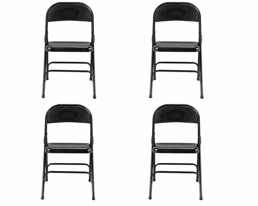 Lorell Folding Chairs with Powder-Coated Steel Frame Set of 4 (LLR-LLR62527) - SchoolOutlet