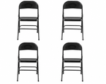 Lorell Folding Chairs with Powder-Coated Steel Frame Set of 4 (LLR-LLR62527) - SchoolOutlet