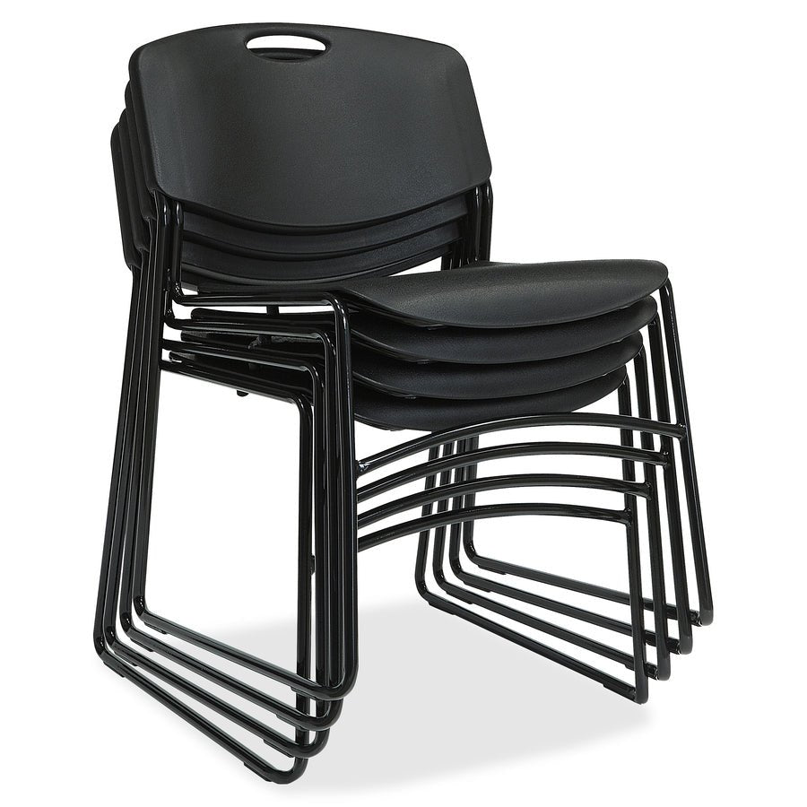 Lorell Heavy - Duty Standard - Height Stack Chairs with Plastic Seat and Steel Frame Set of 4 18 "H (LLR - LLR62528) - SchoolOutlet