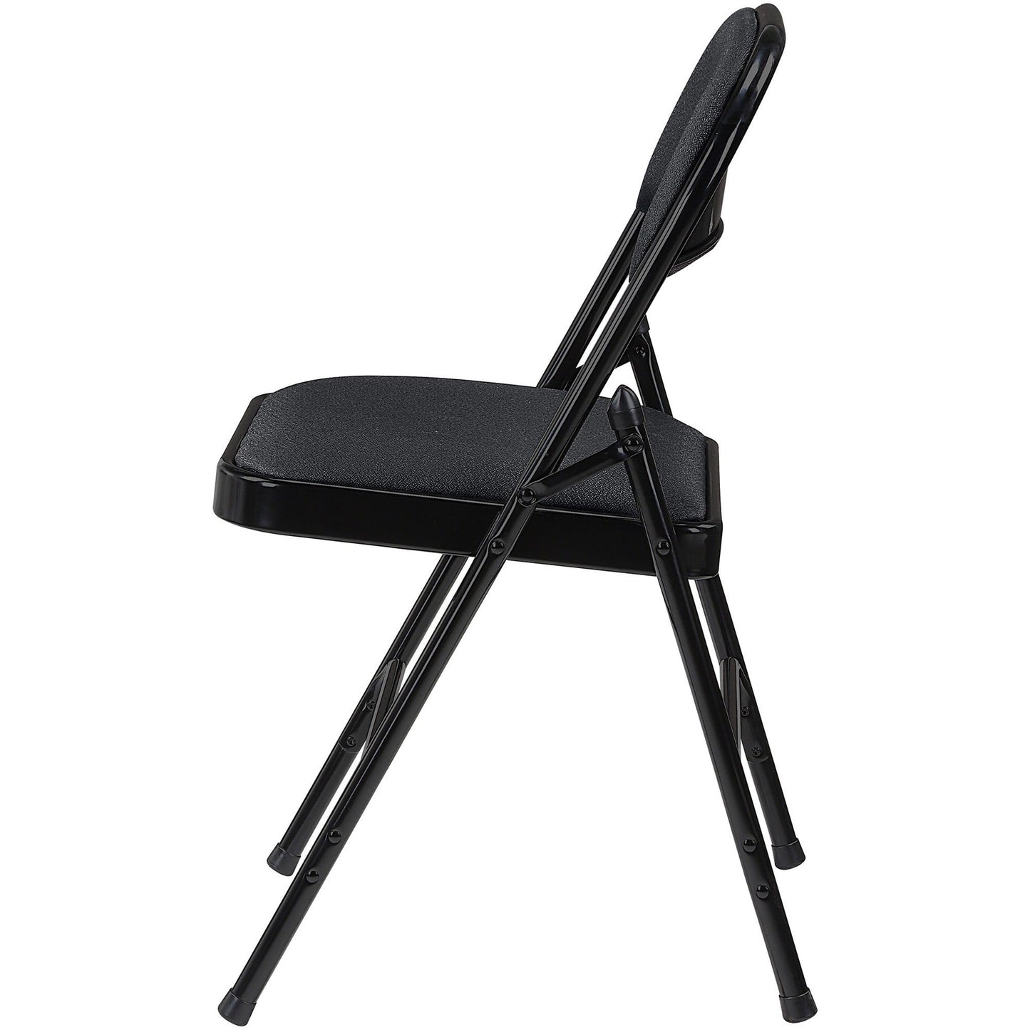 Lorell Padded Folding Chairs - Black Fabric - 4/Carton 18.10"H (LLR - LLR62532) - SchoolOutlet